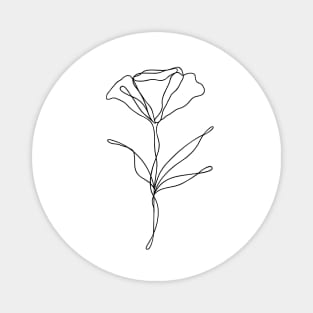 Wildflower Line Art | Floral Botanical Minimalist Lineart Magnet